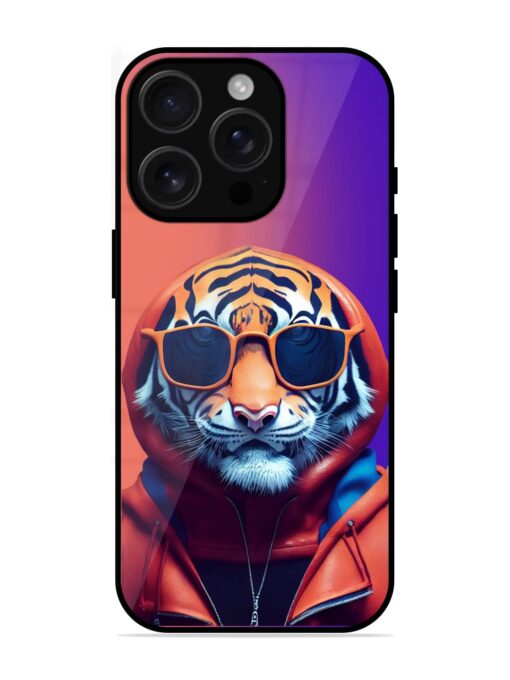 Tiger Animation Glossy Metal Phone Cover for Apple Iphone 16 Pro Max Zapvi