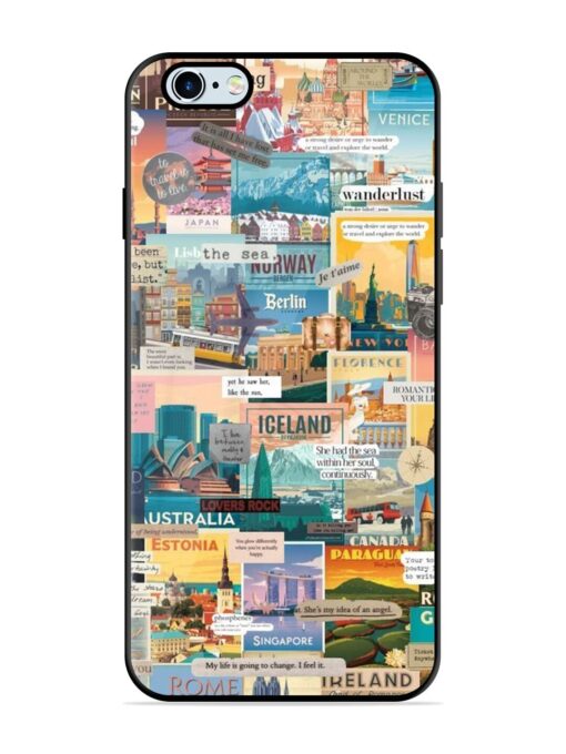 Travel Inspiration Collage Glossy Metal Phone Cover for Apple Iphone 6 Plus