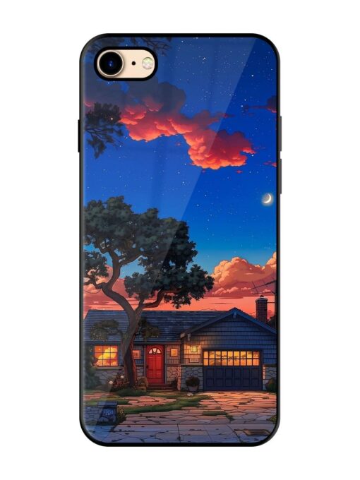 Serene Suburban Twilight Glossy Metal Phone Cover for Apple Iphone 7