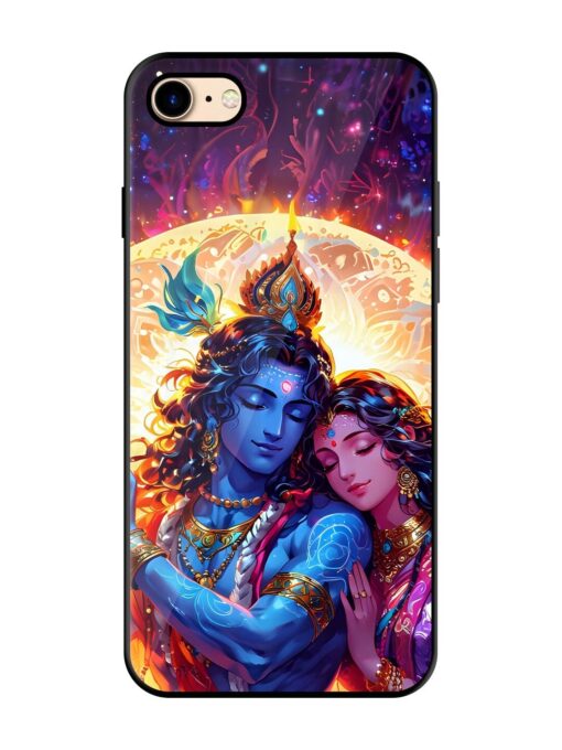 Radha Krishna Art Glossy Metal Phone Cover for Apple Iphone 7 Zapvi