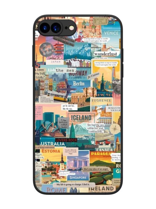 Travel Inspiration Collage Glossy Metal Phone Cover for Apple Iphone 7 Plus Zapvi