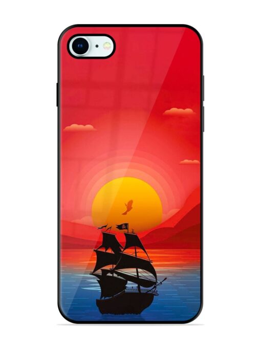 Sunset Sail Glossy Metal Phone Cover for Apple Iphone 8 Zapvi