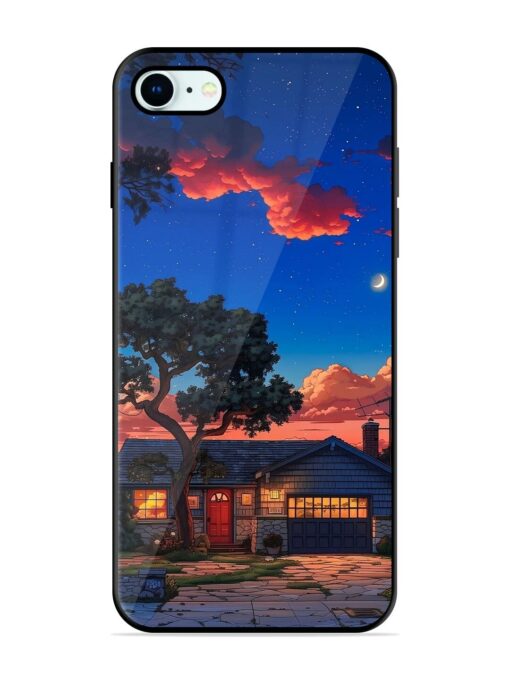 Serene Suburban Twilight Glossy Metal Phone Cover for Apple Iphone 8 Zapvi