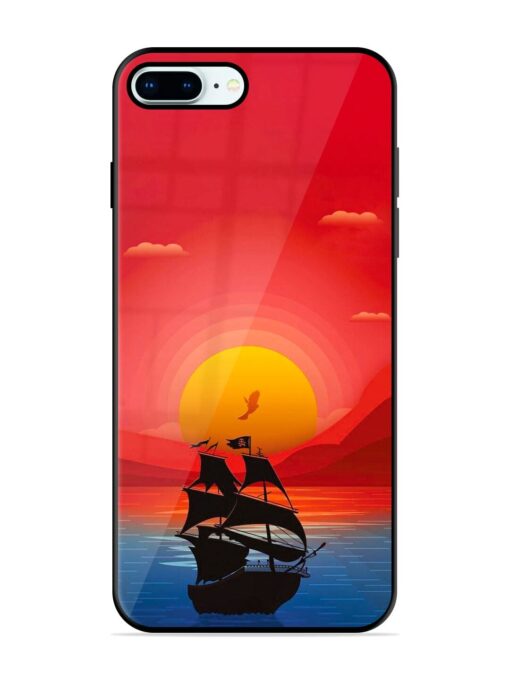 Sunset Sail Glossy Metal Phone Cover for Apple Iphone 8 Plus