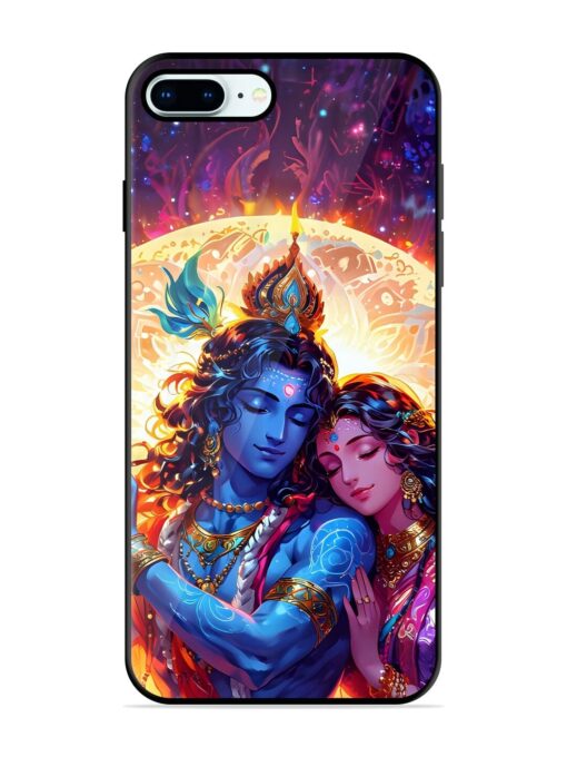 Radha Krishna Art Glossy Metal Phone Cover for Apple Iphone 8 Plus Zapvi