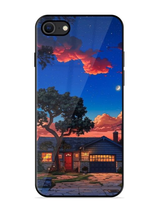 Serene Suburban Twilight Glossy Metal Phone Cover for Apple Iphone Se (2020) Zapvi