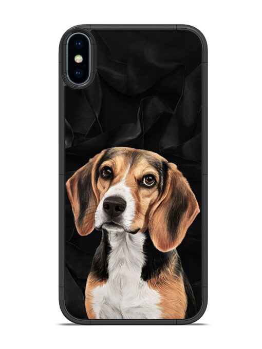 Beagle Portrait Glossy Metal Phone Cover for Apple Iphone X Zapvi