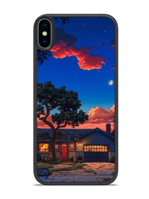 Serene Suburban Twilight Glossy Metal Phone Cover for Apple Iphone X