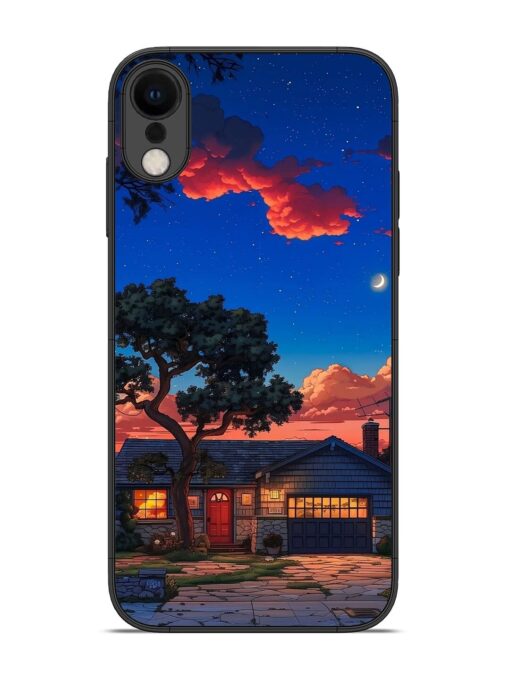 Serene Suburban Twilight Glossy Metal Phone Cover for Apple Iphone Xr