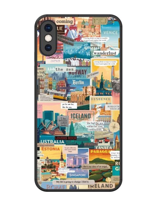 Travel Inspiration Collage Glossy Metal Phone Cover for Apple Iphone Xs Max