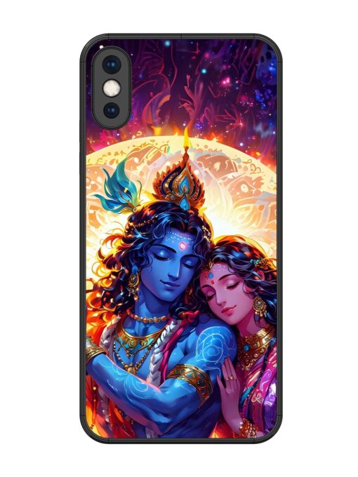 Radha Krishna Art Glossy Metal Phone Cover for Apple Iphone Xs Max Zapvi