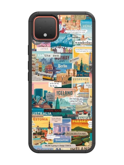 Travel Inspiration Collage Glossy Metal Phone Cover for Google Pixel 4 Zapvi