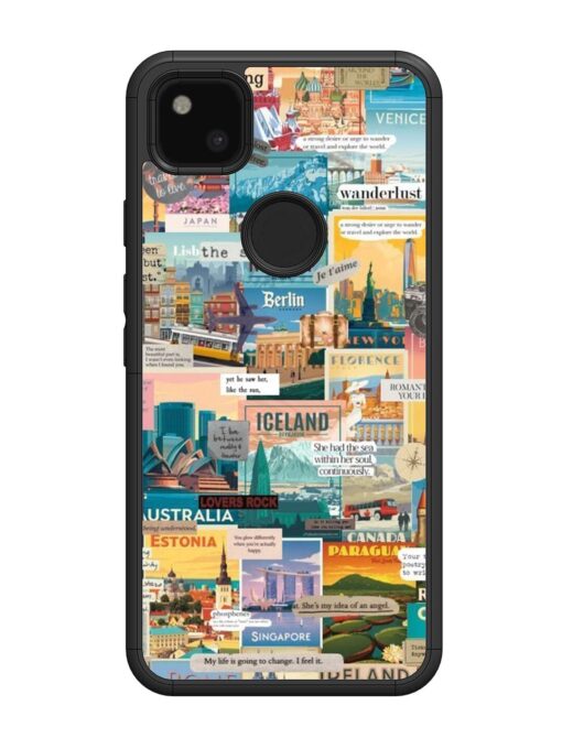 Travel Inspiration Collage Glossy Metal Phone Cover for Google Pixel 4A Zapvi