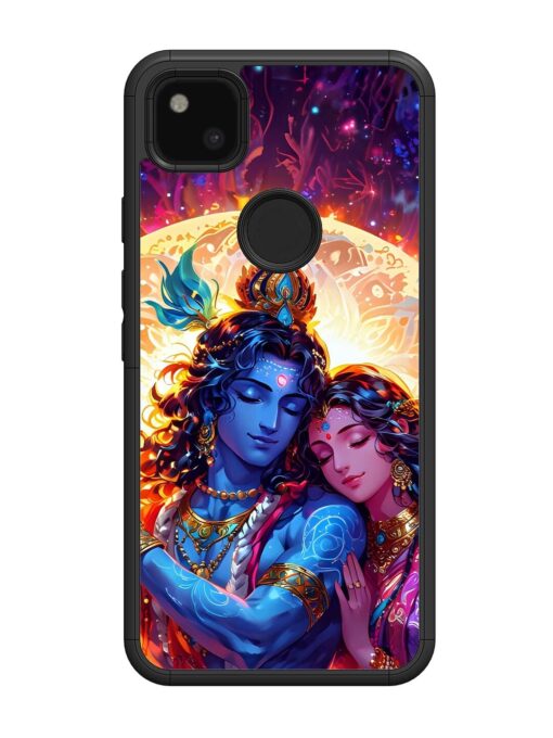 Radha Krishna Art Glossy Metal Phone Cover for Google Pixel 4A Zapvi