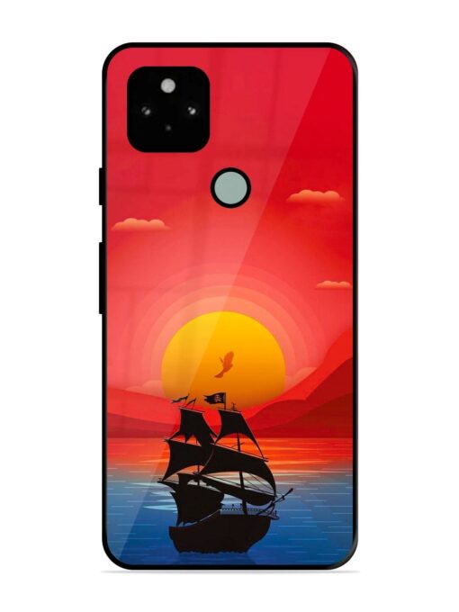 Sunset Sail Glossy Metal Phone Cover for Google Pixel 5 Zapvi