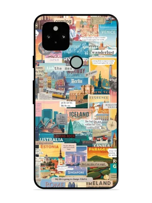 Travel Inspiration Collage Glossy Metal Phone Cover for Google Pixel 5 Zapvi