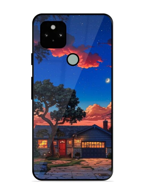 Serene Suburban Twilight Glossy Metal Phone Cover for Google Pixel 5 Zapvi