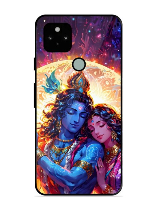 Radha Krishna Art Glossy Metal Phone Cover for Google Pixel 5 Zapvi