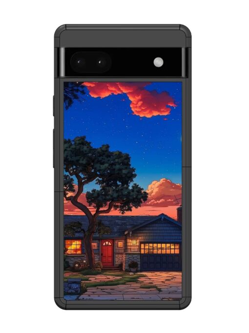 Serene Suburban Twilight Glossy Metal Phone Cover for Google Pixel 6A Zapvi