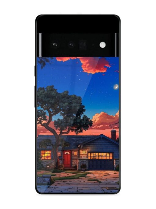 Serene Suburban Twilight Glossy Metal Phone Cover for Google Pixel 6 Pro Zapvi