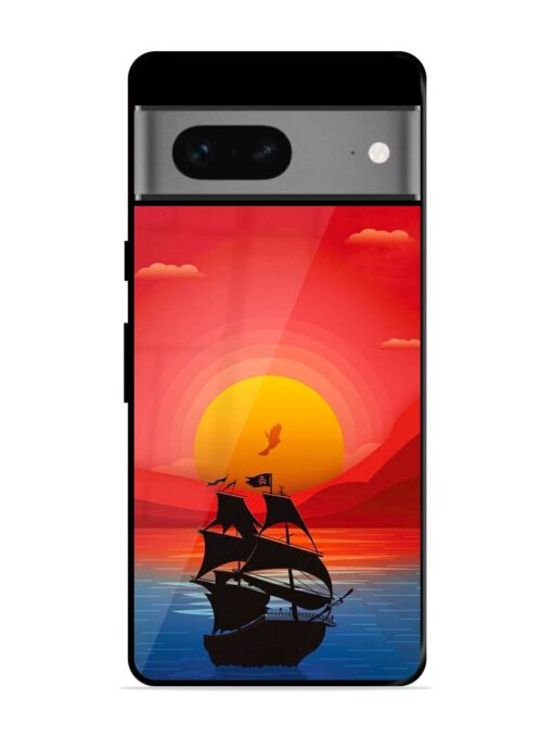 Sunset Sail Glossy Metal Phone Cover for Google Pixel 7 Zapvi