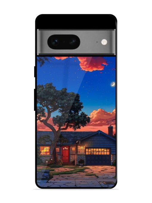 Serene Suburban Twilight Glossy Metal Phone Cover for Google Pixel 7