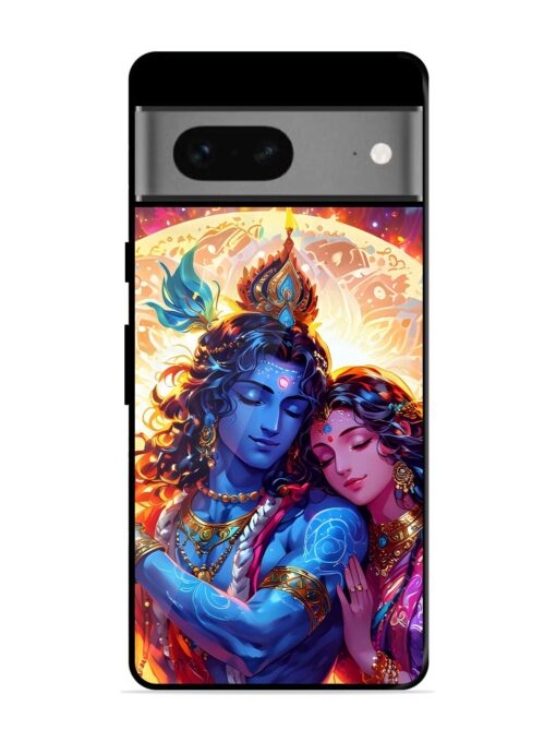 Radha Krishna Art Glossy Metal Phone Cover for Google Pixel 7 Zapvi