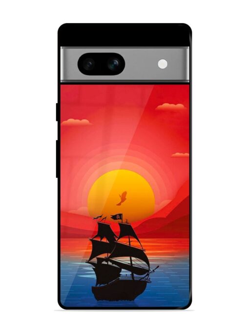 Sunset Sail Glossy Metal Phone Cover for Google Pixel 7A Zapvi