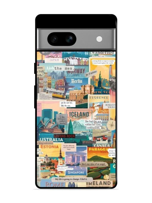 Travel Inspiration Collage Glossy Metal Phone Cover for Google Pixel 7A