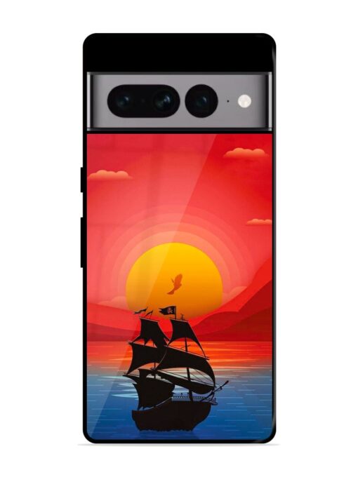 Sunset Sail Glossy Metal Phone Cover for Google Pixel 7 Pro Zapvi