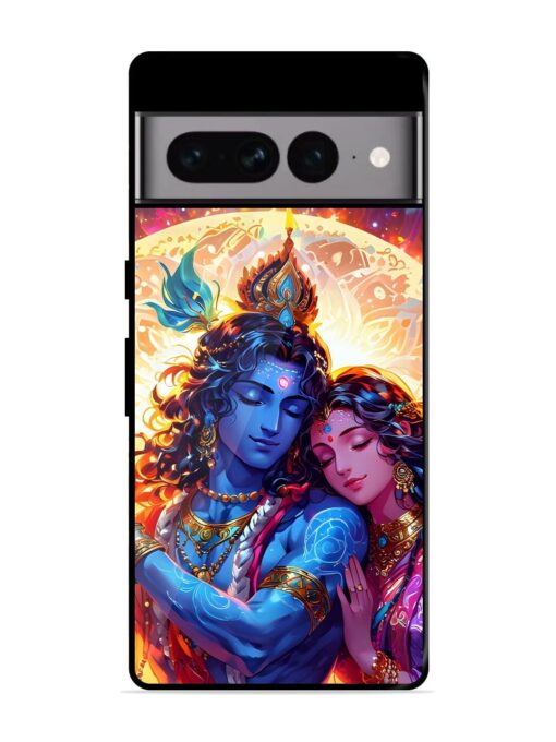 Radha Krishna Art Glossy Metal Phone Cover for Google Pixel 7 Pro