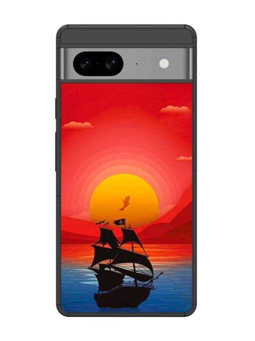 Sunset Sail Glossy Metal Phone Cover for Google Pixel 8 Zapvi