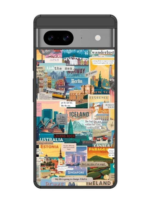 Travel Inspiration Collage Glossy Metal Phone Cover for Google Pixel 8