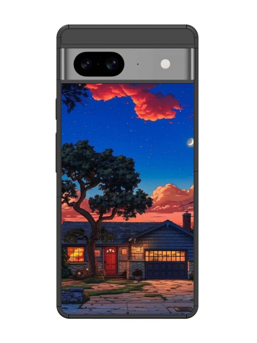 Serene Suburban Twilight Glossy Metal Phone Cover for Google Pixel 8 Zapvi