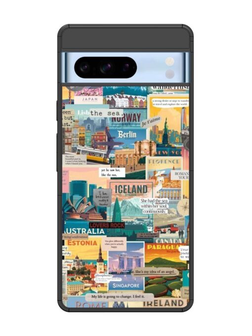 Travel Inspiration Collage Glossy Metal Phone Cover for Google Pixel 8 Pro Zapvi