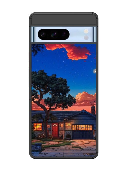 Serene Suburban Twilight Glossy Metal Phone Cover for Google Pixel 8 Pro Zapvi