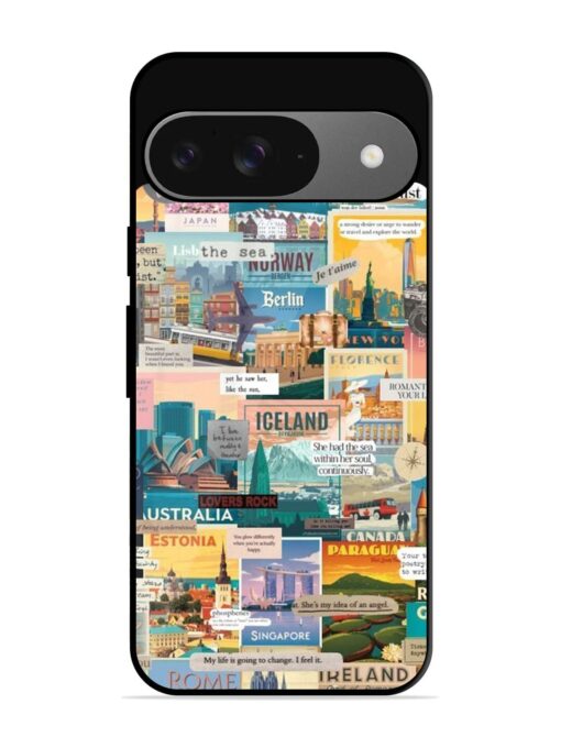 Travel Inspiration Collage Glossy Metal Phone Cover for Google Pixel 9 Zapvi