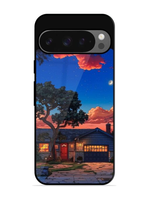 Serene Suburban Twilight Glossy Metal Phone Cover for Google Pixel 9 Pro Xl