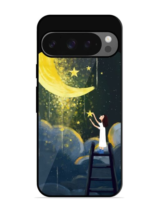 Moonlight Healing Night Illustration Glossy Metal TPU Phone Cover for Google Pixel 9 Pro Xl