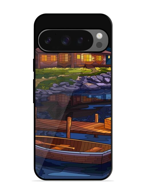 Village Night Scene Glossy Metal Phone Cover for Google Pixel 9 Pro Xl