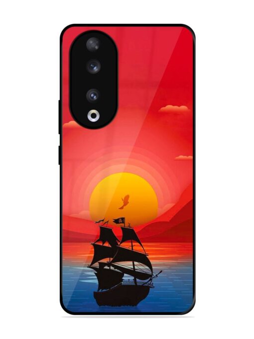 Sunset Sail Glossy Metal Phone Cover for Honor 90 Zapvi