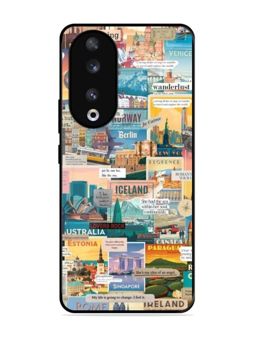 Travel Inspiration Collage Glossy Metal Phone Cover for Honor 90