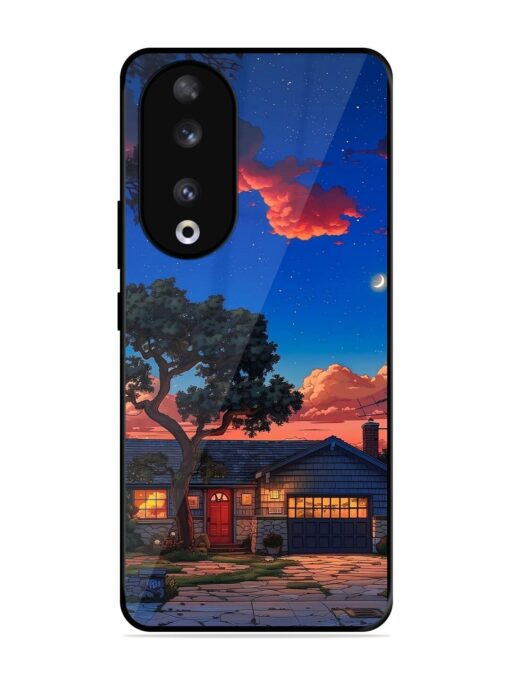 Serene Suburban Twilight Glossy Metal Phone Cover for Honor 90 Zapvi