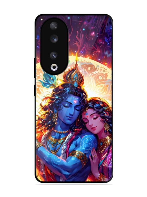 Radha Krishna Art Glossy Metal Phone Cover for Honor 90 Zapvi