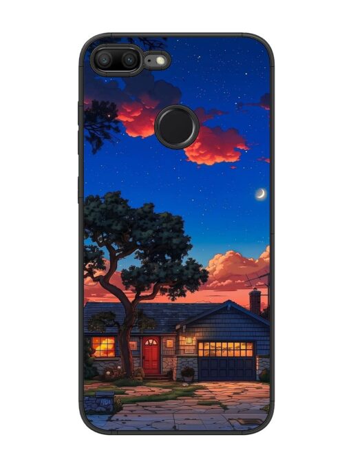 Serene Suburban Twilight Glossy Metal Phone Cover for Honor 9 Lite Zapvi