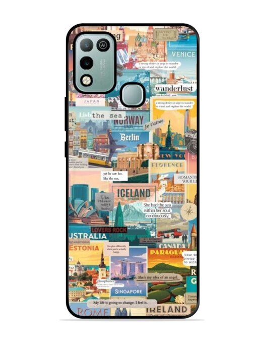 Travel Inspiration Collage Glossy Metal Phone Cover for Infinix Hot 10 Play Zapvi