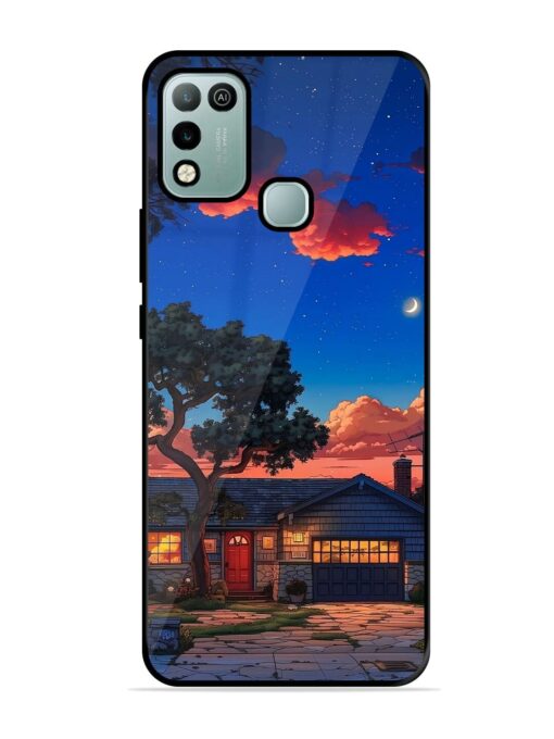 Serene Suburban Twilight Glossy Metal Phone Cover for Infinix Hot 10 Play Zapvi