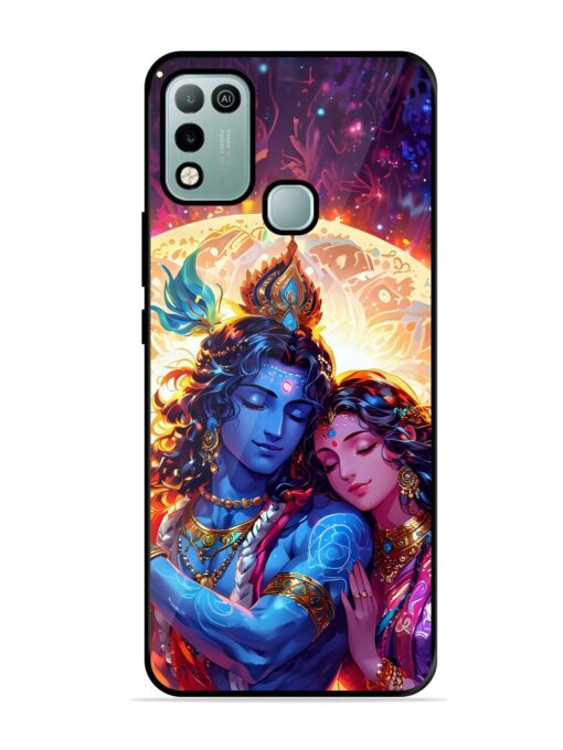 Radha Krishna Art Glossy Metal Phone Cover for Infinix Hot 10 Play