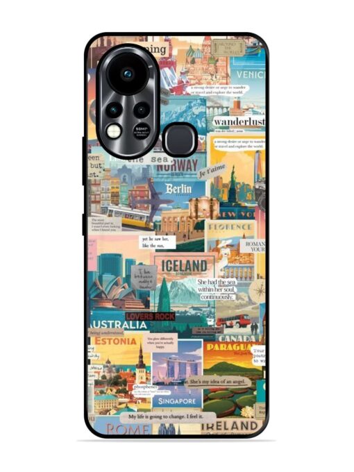 Travel Inspiration Collage Glossy Metal Phone Cover for Infinix Hot 11S