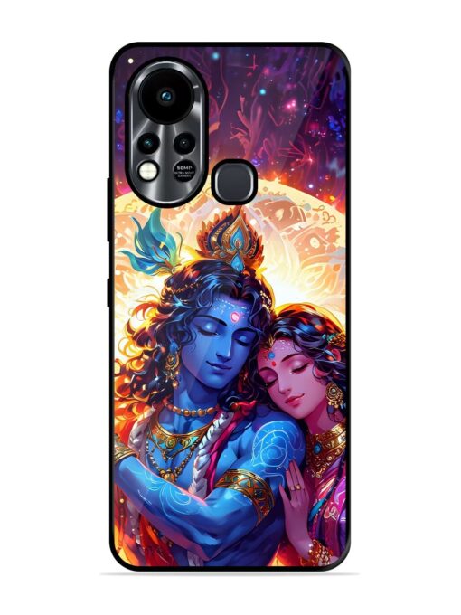 Radha Krishna Art Glossy Metal Phone Cover for Infinix Hot 11S